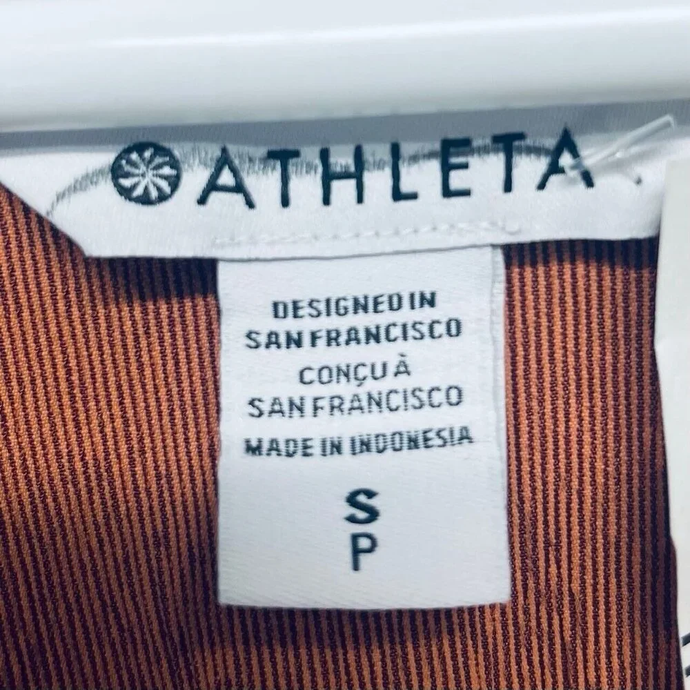 Athleta Midi Dress Sz S Womens Brown Echo Copper Sleeveless Casual Breathable - Picture 5 of 9